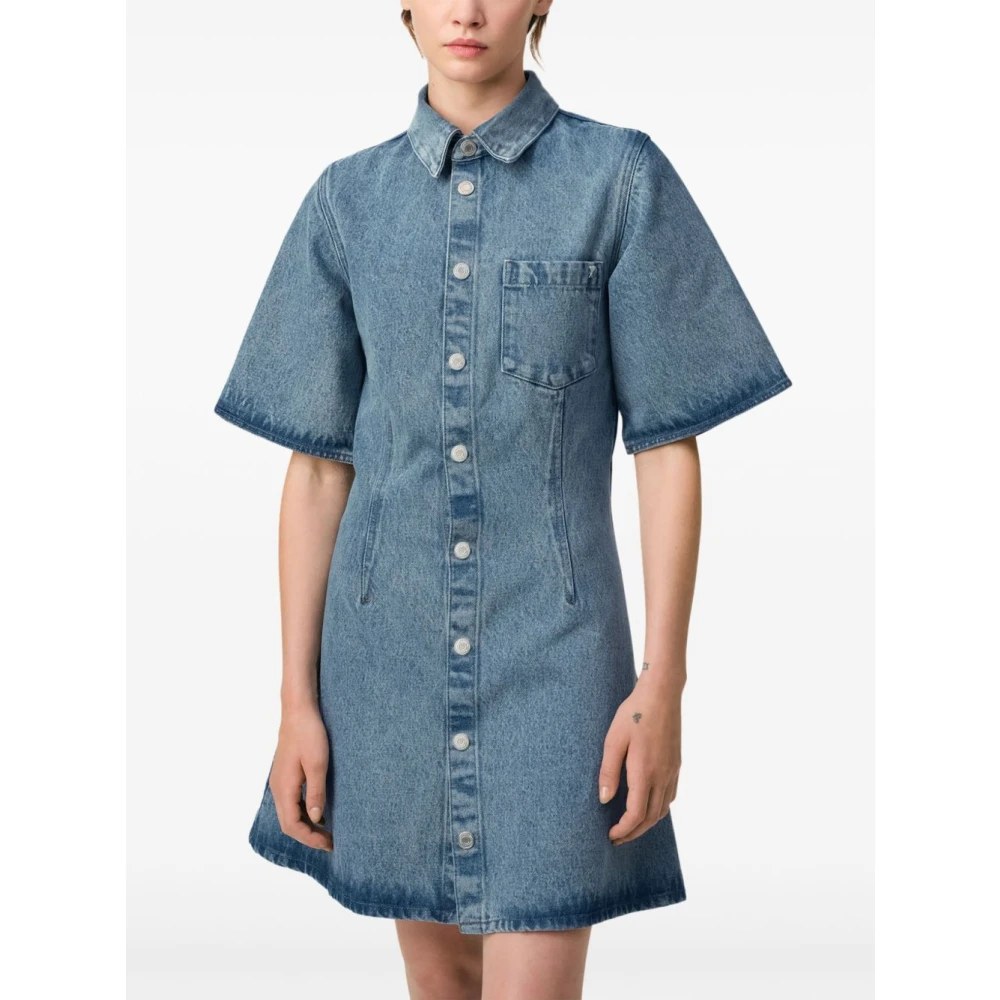 Ami Paris Blauwe Overhemdjurk voor Moderne Vrouwen Blue Dames