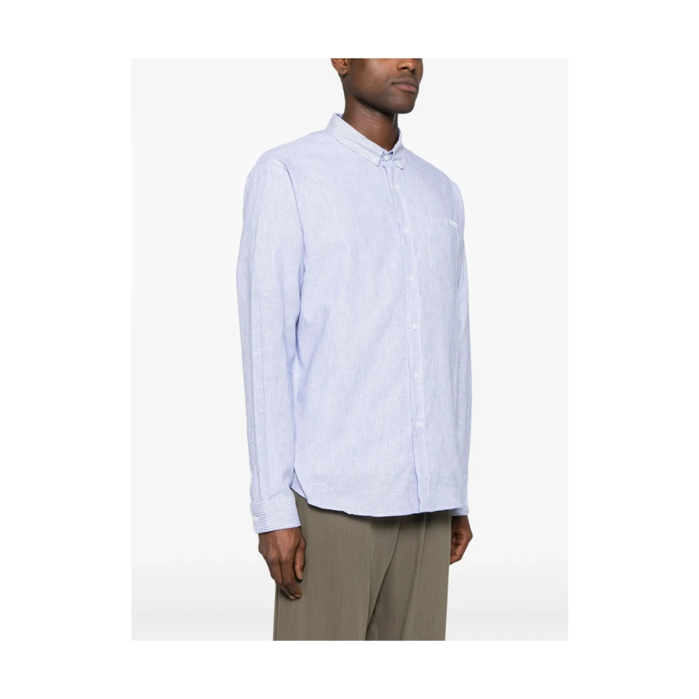 Maison Labiche Pastelblauwe Button-Down Overhemd Blue Heren
