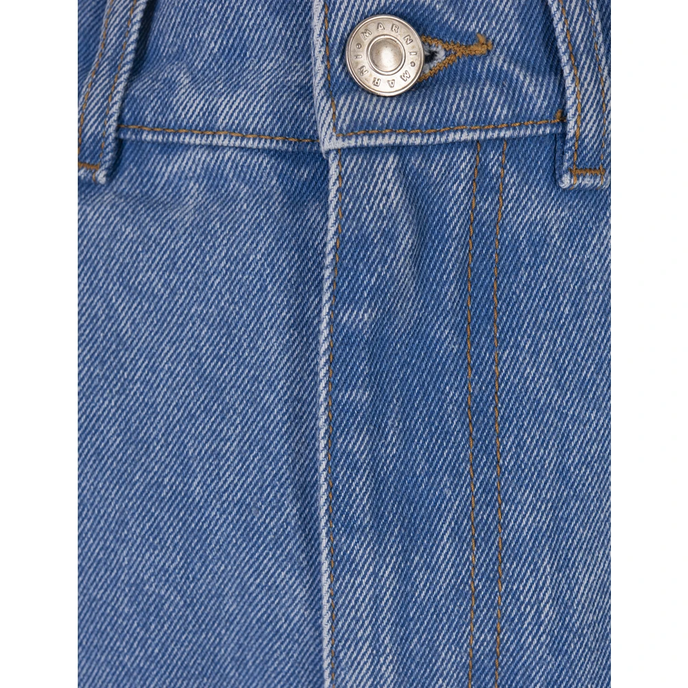 Marni Blauwe Coated Denim Wortel Fit Jeans Blue Dames
