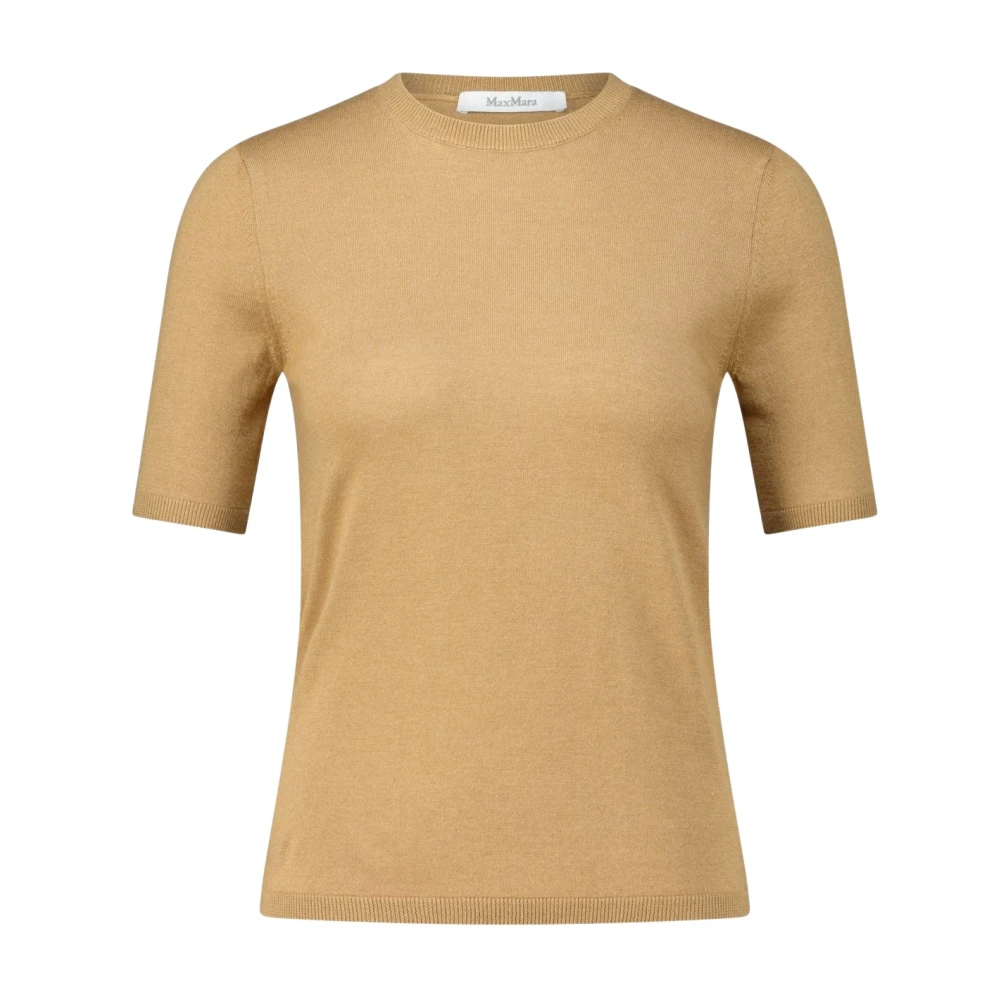 Max Mara Kasjmier Gebreid Shirt Warren Brown Dames