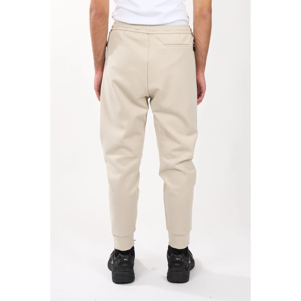 Hugo Boss Fleece Sweatpants met Trekkoord in de Taille Beige Heren