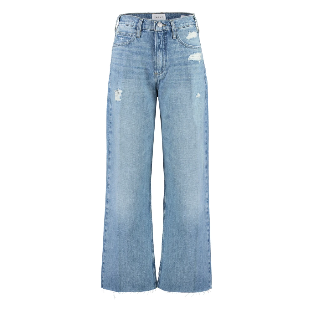 Frame Versleten Wide Leg Jeans Blue Dames