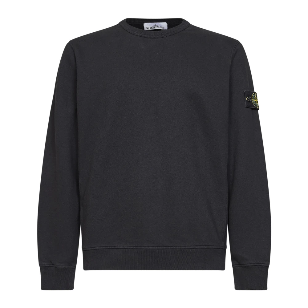 Stone Island Sweatshirts, Male, 2XL, Crewneck Sweatshirt Black