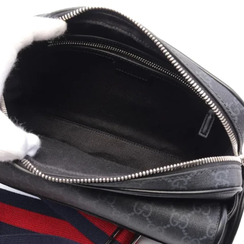 Gucci Vintage Pre-owned Canvas crossbody-bags Black Heren