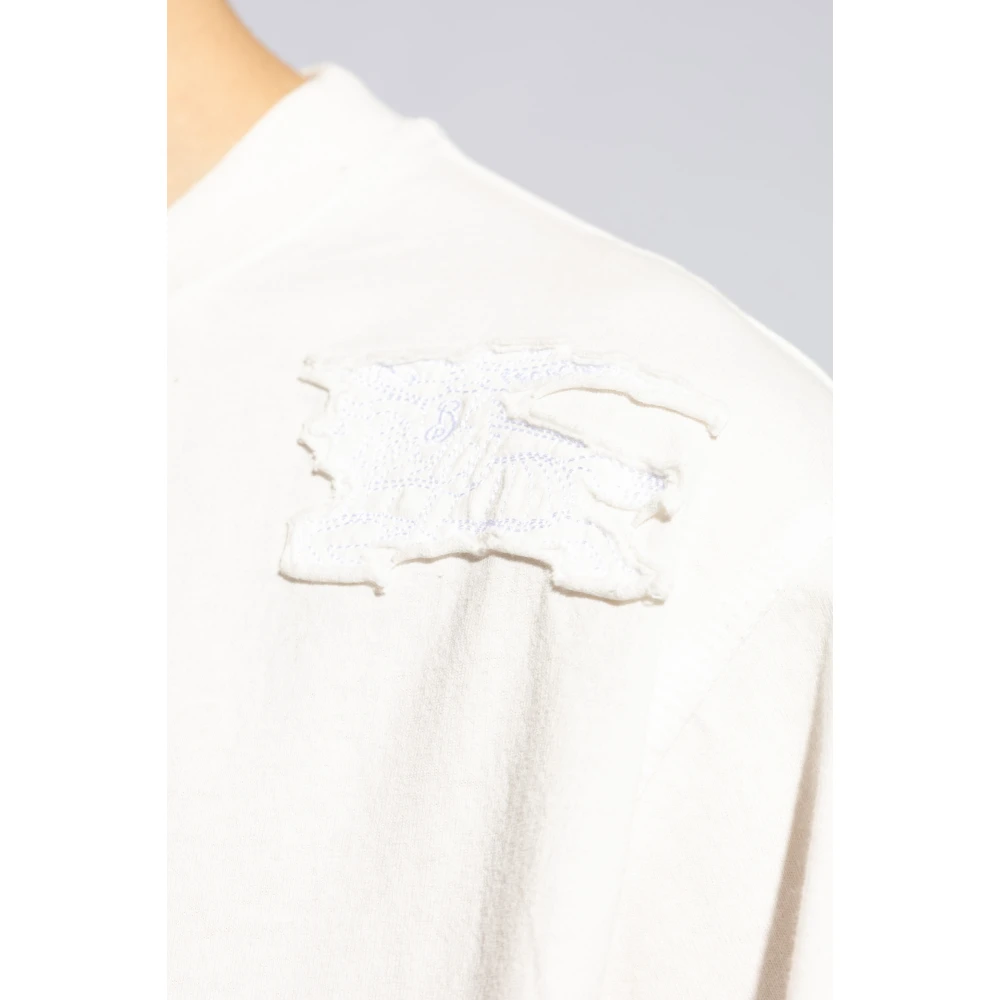 Burberry T-shirt met logo White Heren