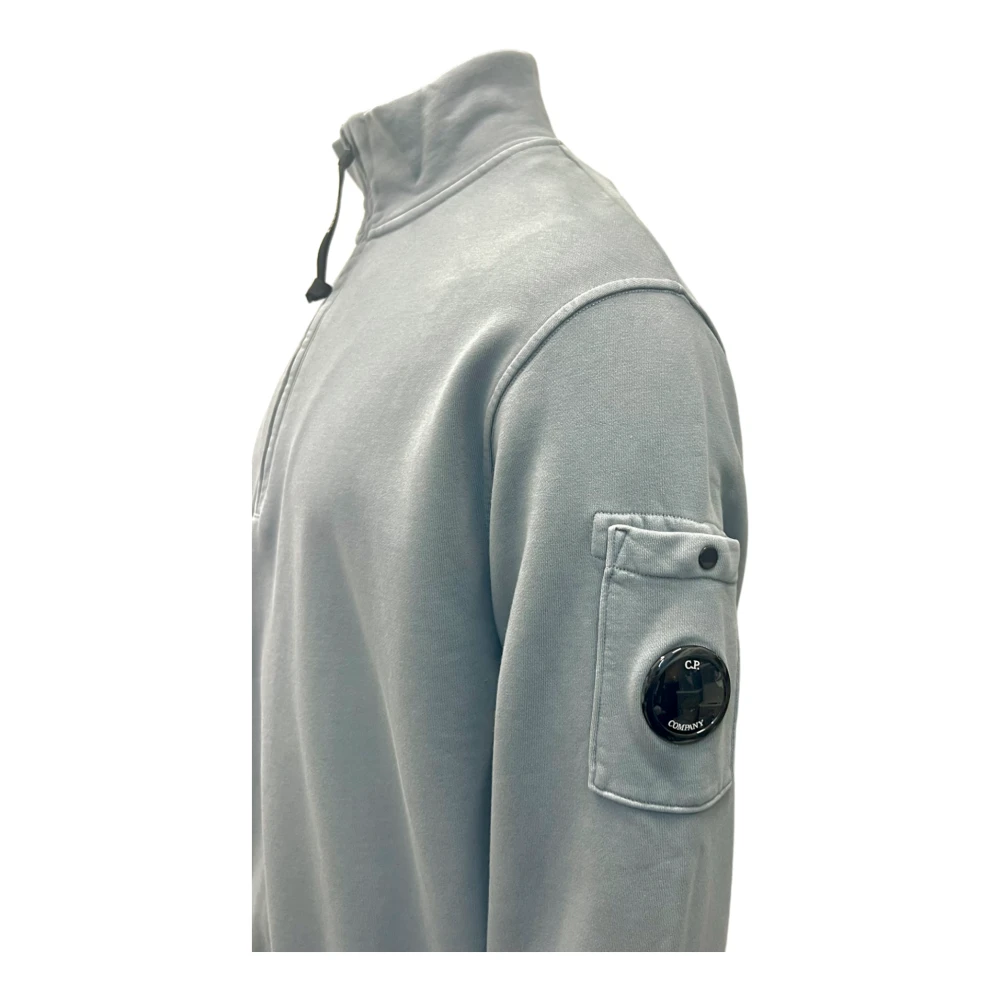 C.P. Company Diagonaal Fleece Troyer Sweatshirt Blauw Gray Heren