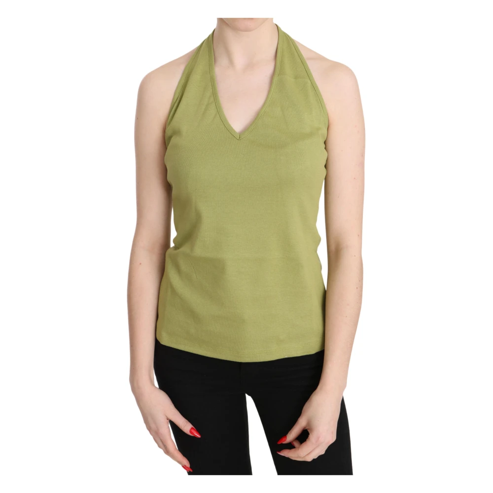 Gianfranco Ferré Women's Green Sleeveless Halter Neck Tank Top