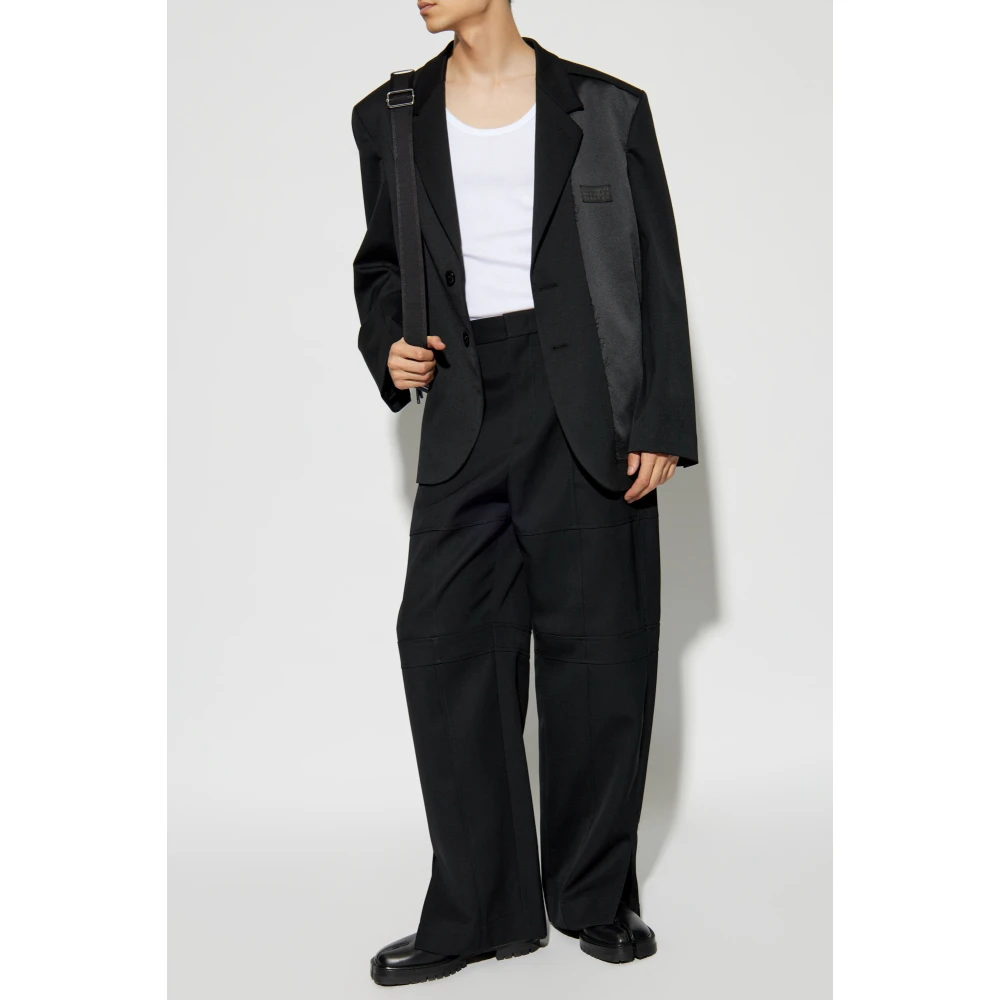 MM6 Maison Margiela Blazer met logo Black Heren