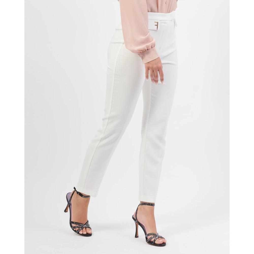 Fracomina Witte Chino Broek Slim Fit White Dames