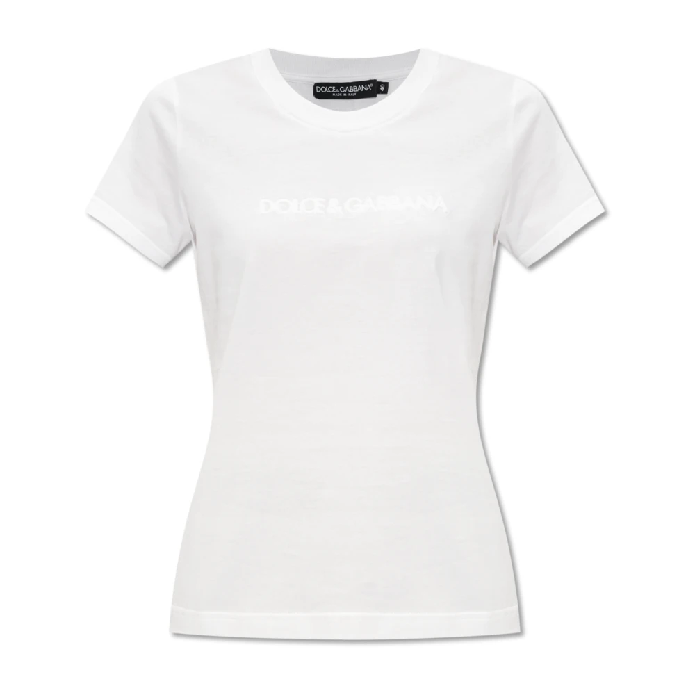 Dolce & Gabbana T-shirt met logo White Dames