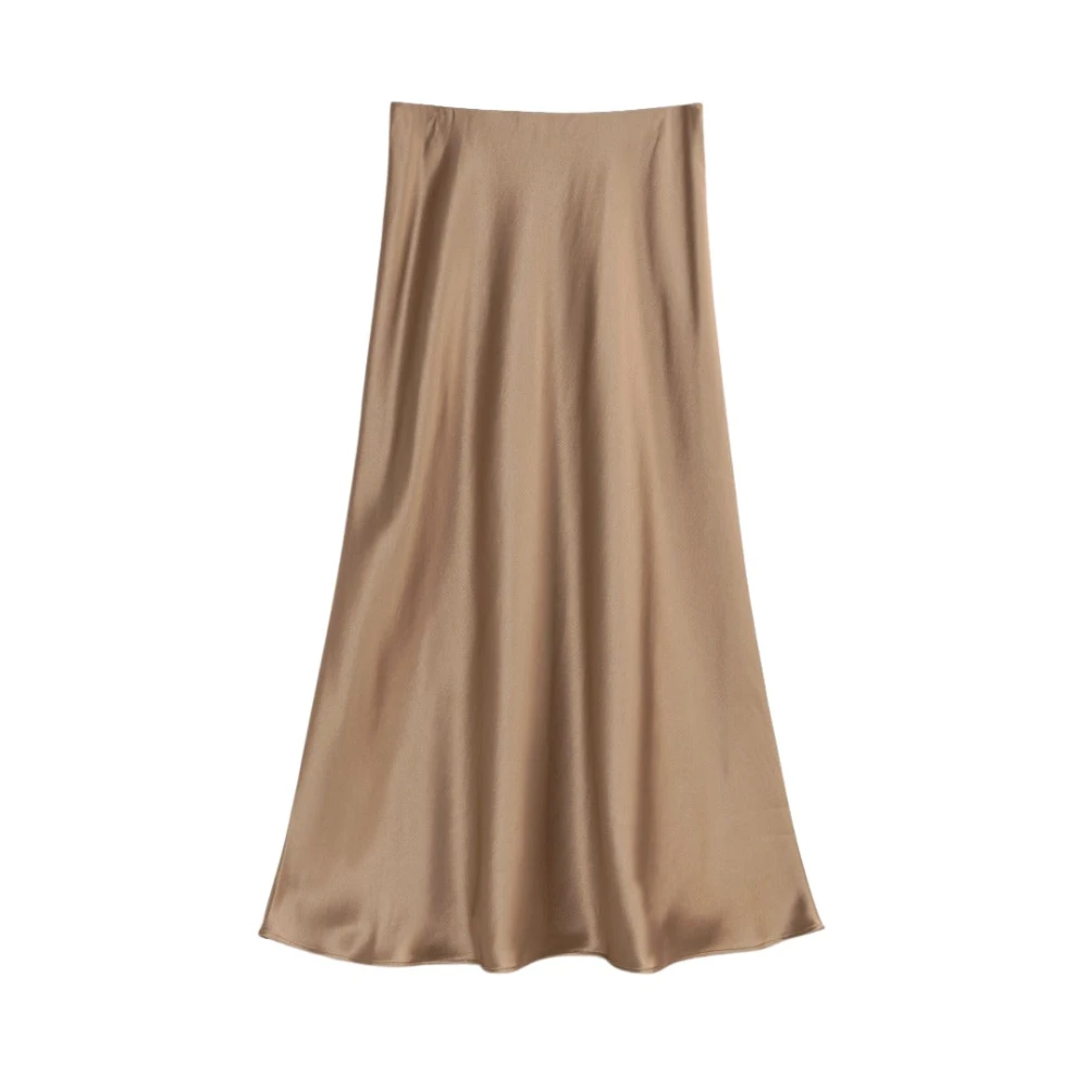 By Malene Birger A-Lijn Midi Rok Shitake By Herenne Birger Brown Dames