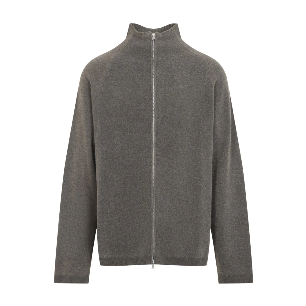 Our Legacy Line Zip Cardigan - Male - Cardigans - Gray - Xl - Knitwear