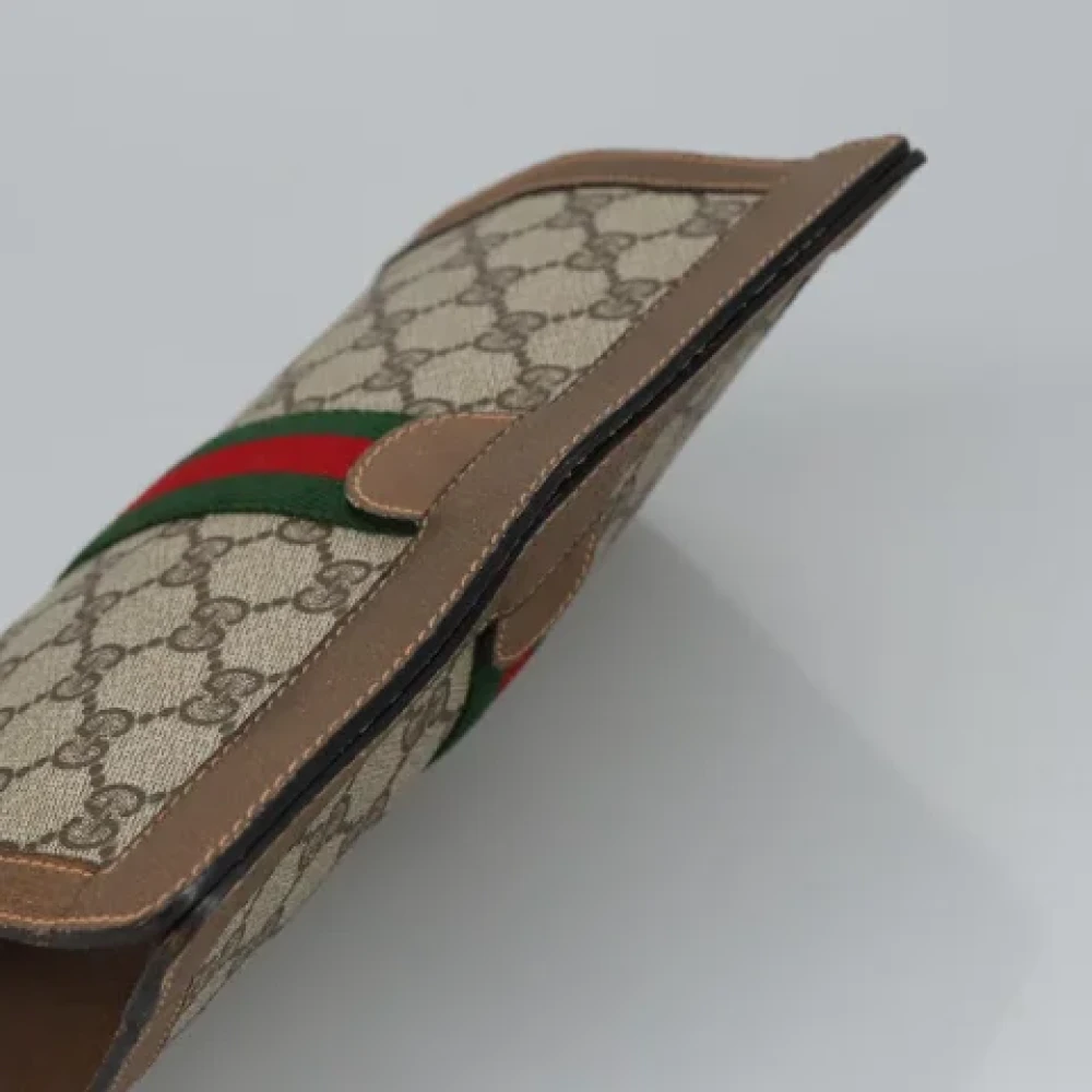 Gucci Vintage Pre-owned Leather clutches Beige Dames