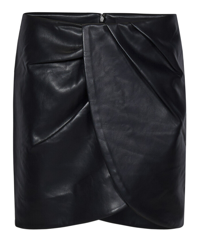 black-faux-leather-mini-skirt