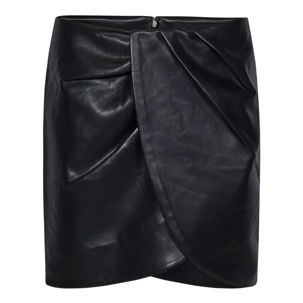 Rotate Birger Christensen Zwarte Omslagrok met Asymmetrische Zoom Black Dames
