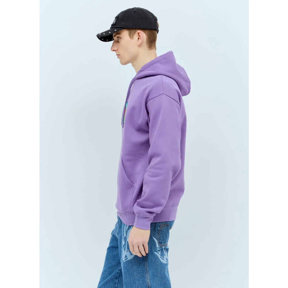 Dime Mtl Grafisch Logo Hoodie Katoen Fleece Purple Heren