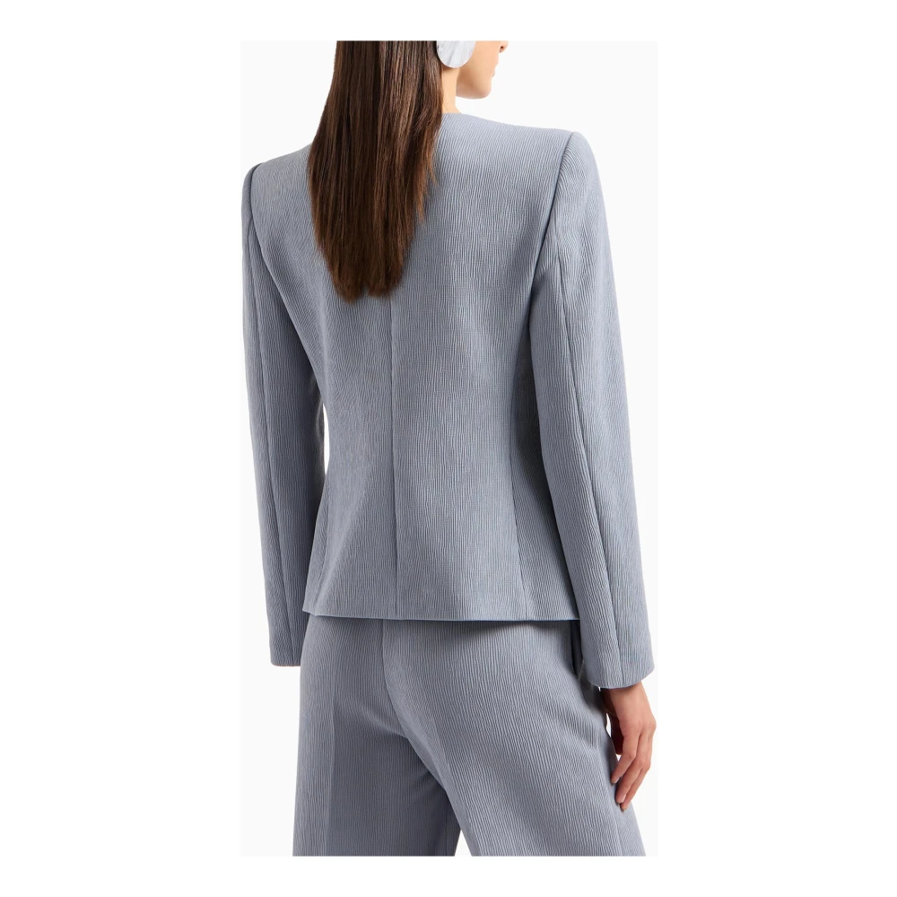 Emporio Armani Stretch Technische Jassen met Geribbelde Textuur Gray Dames