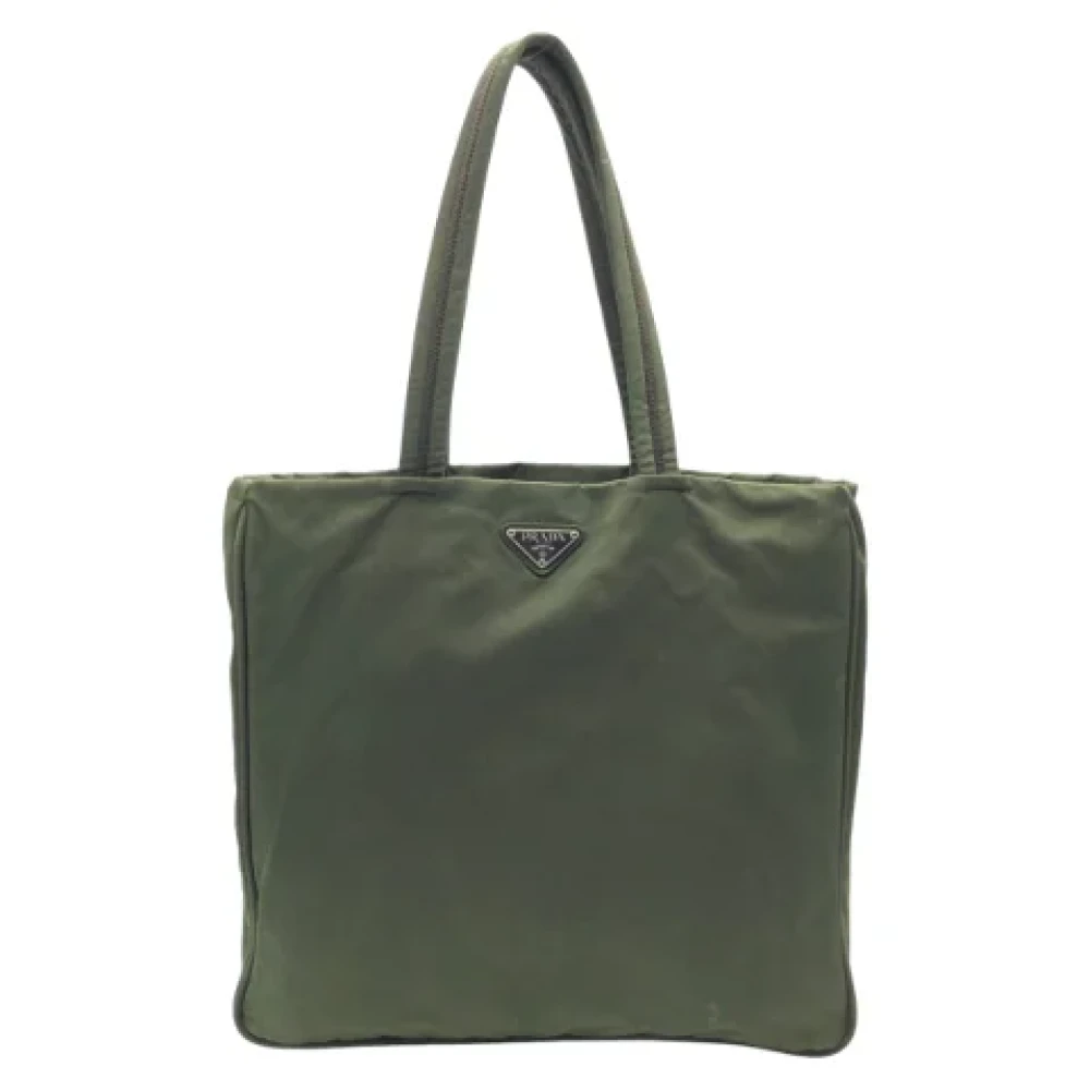 Prada Vintage Pre-owned Canvas shoulder-bags Green Dames