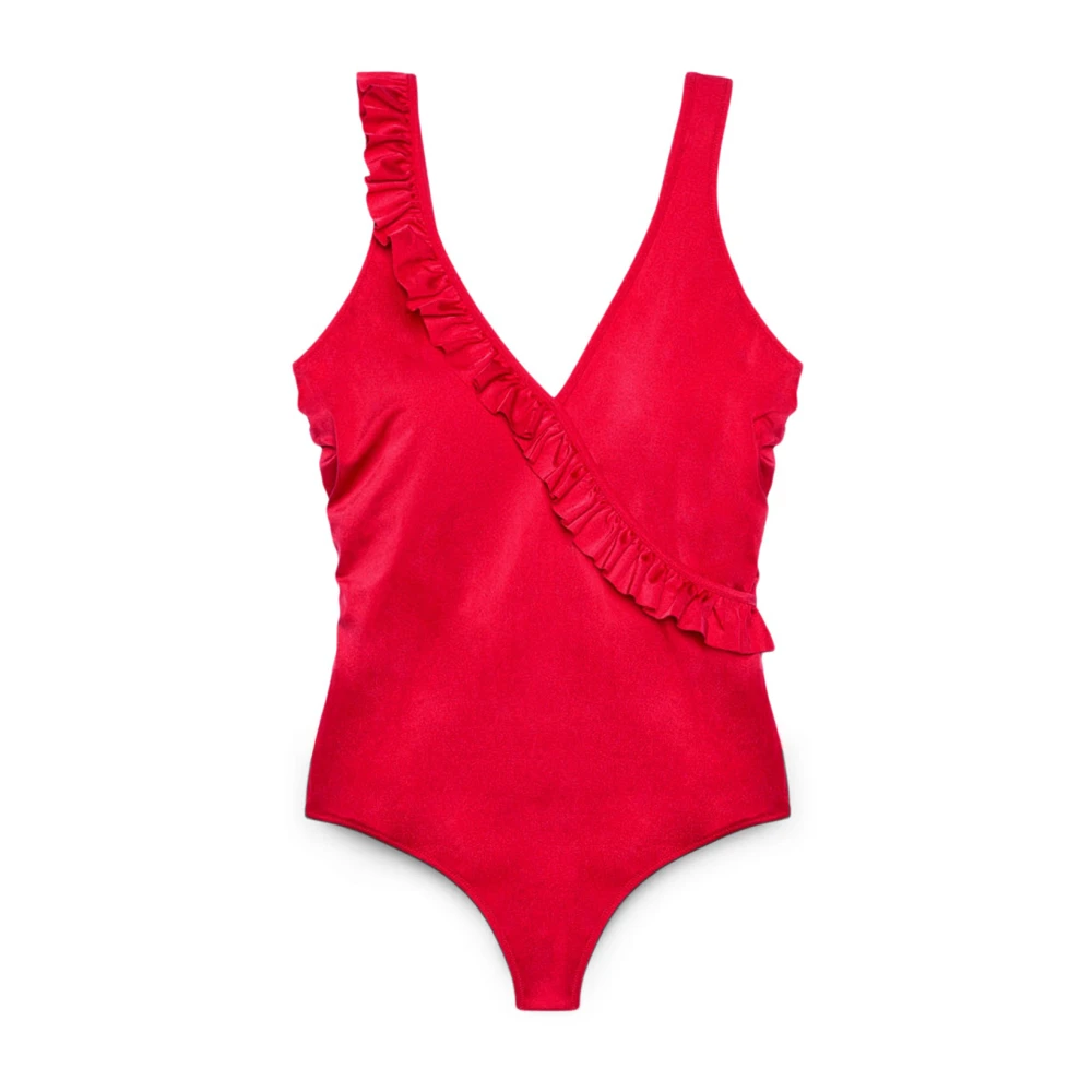 Fiorella Rubino Gerimpeld Badpak Red Dames