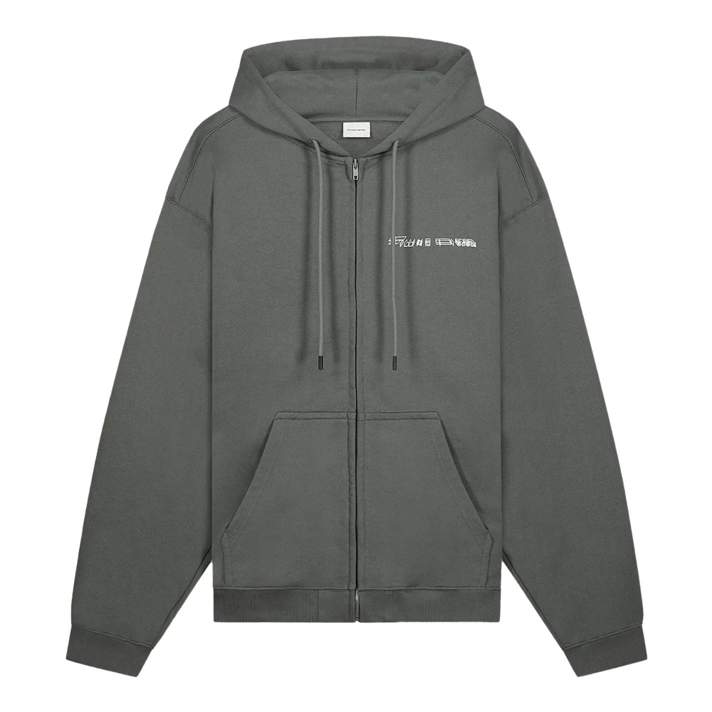 Filling Pieces Chrome Gebreide Zip Hoodie Green Heren