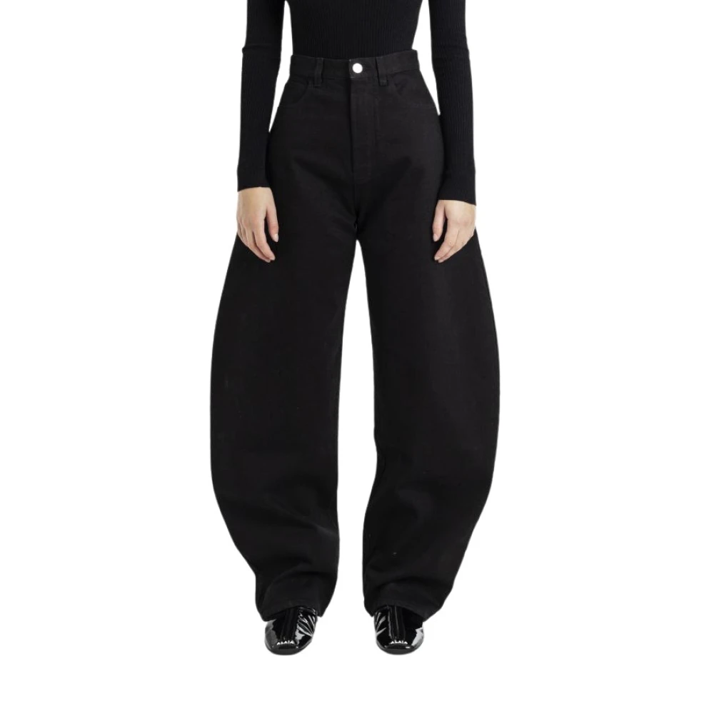 Alaïa Hoge taille zwarte ronde jeans Black Dames