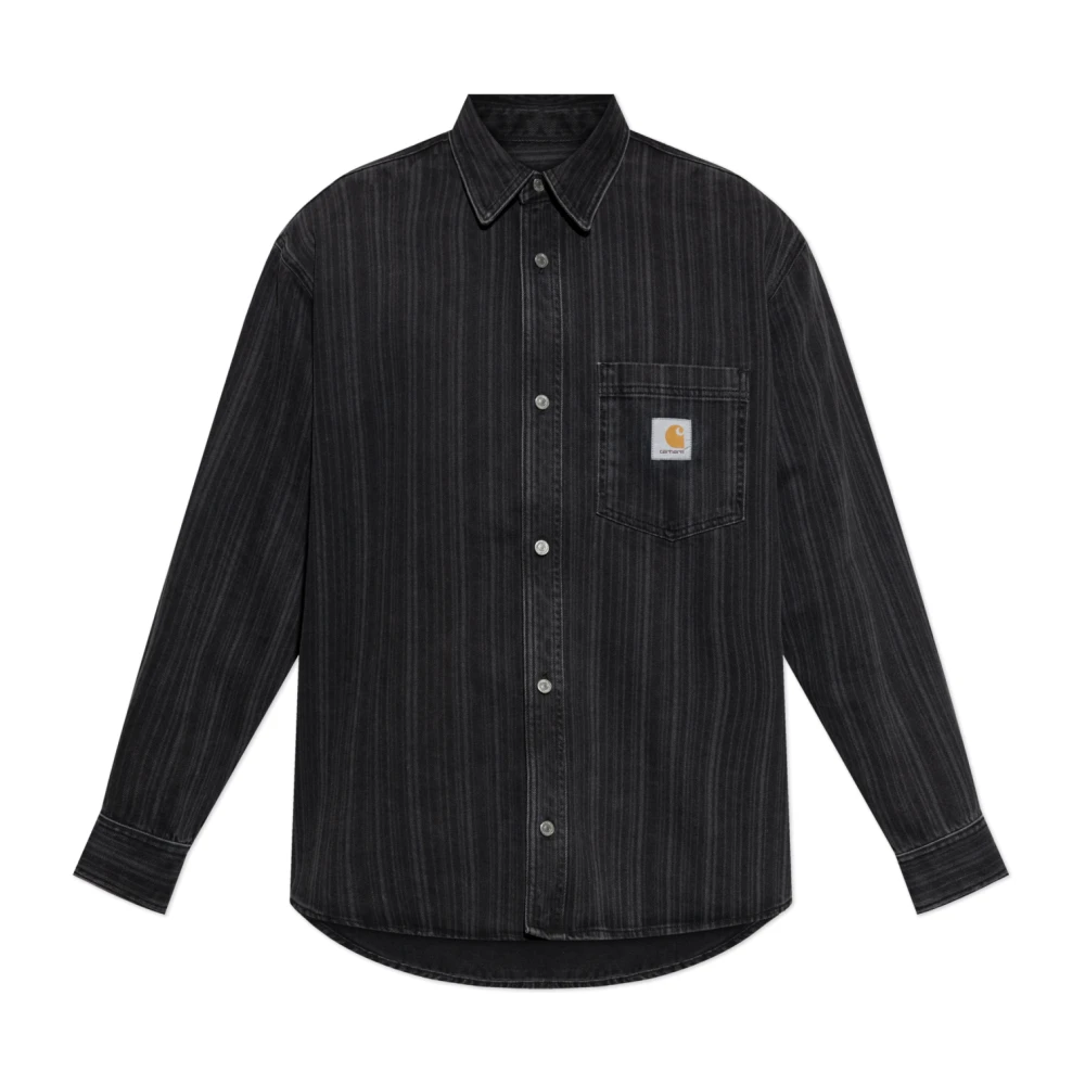Carhartt Wip Men's Black Denim Shirts, M, Denim Shirt Rylan