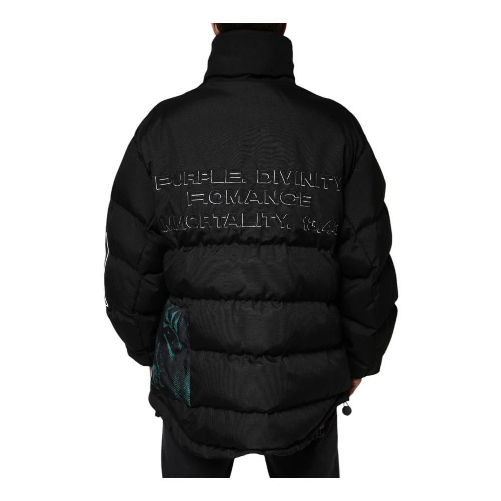Dolce & Gabbana Zwarte Pufferjas met Logodetails Black Heren