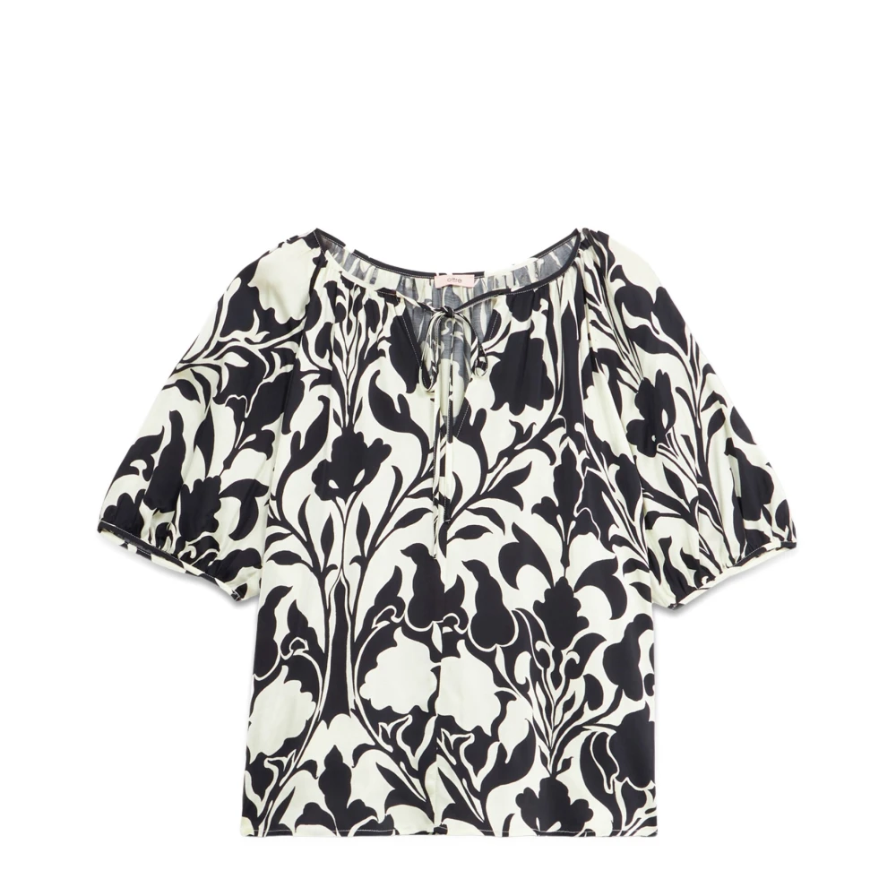 Oltre Satin blouse met bloemenpatroon Multicolor Dames