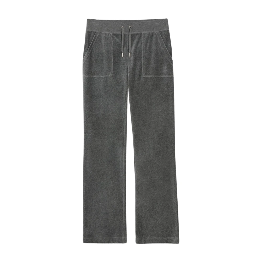 Juicy Couture Grijze Rechte Fluwelen Broek Gray Dames