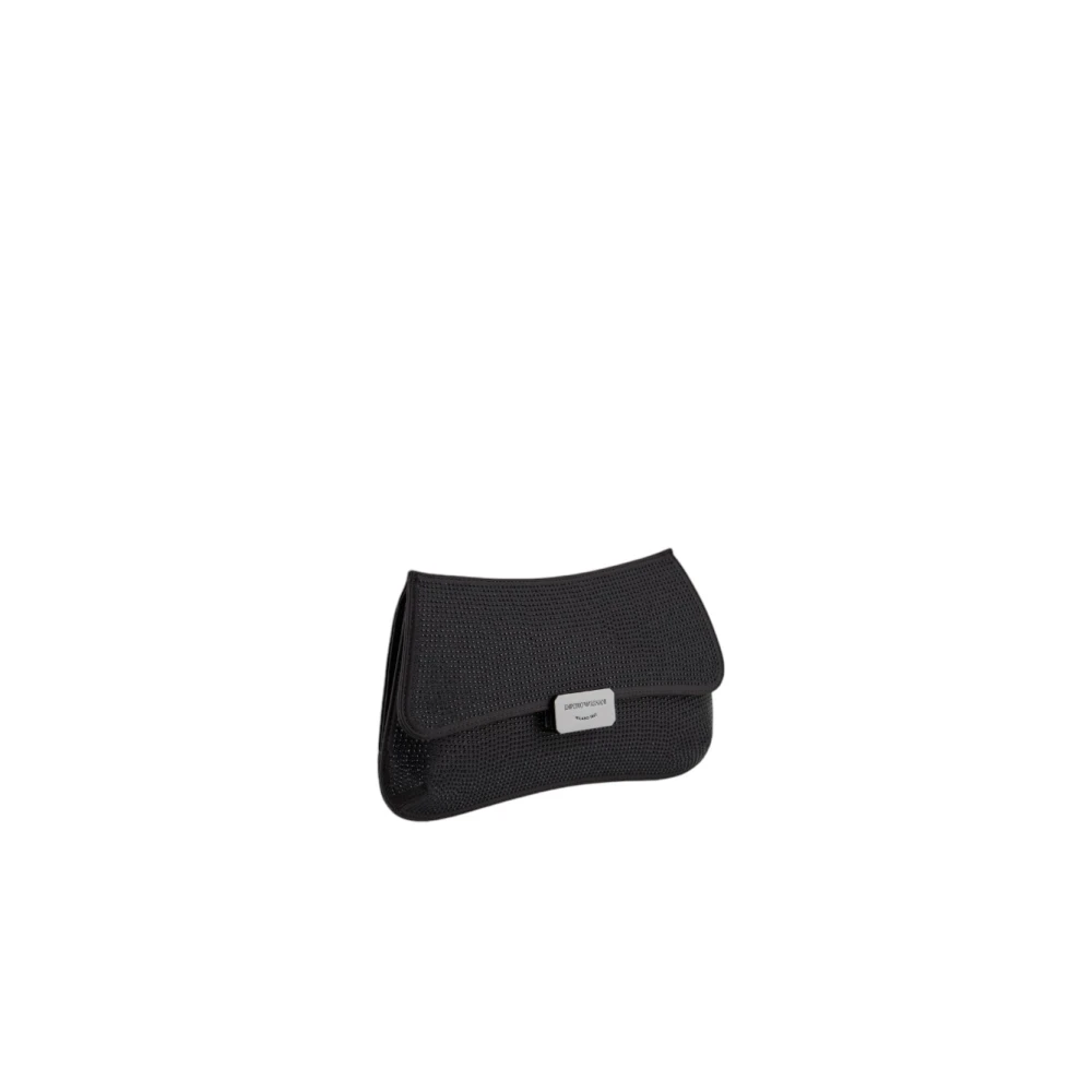 Emporio Armani Stijlvolle Leren Tas Black Dames
