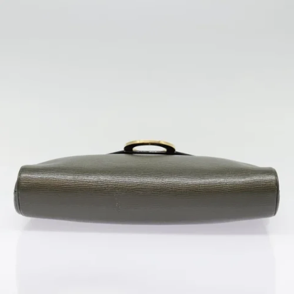 Celine Vintage Pre-owned Leather shoulder-bags Green Dames