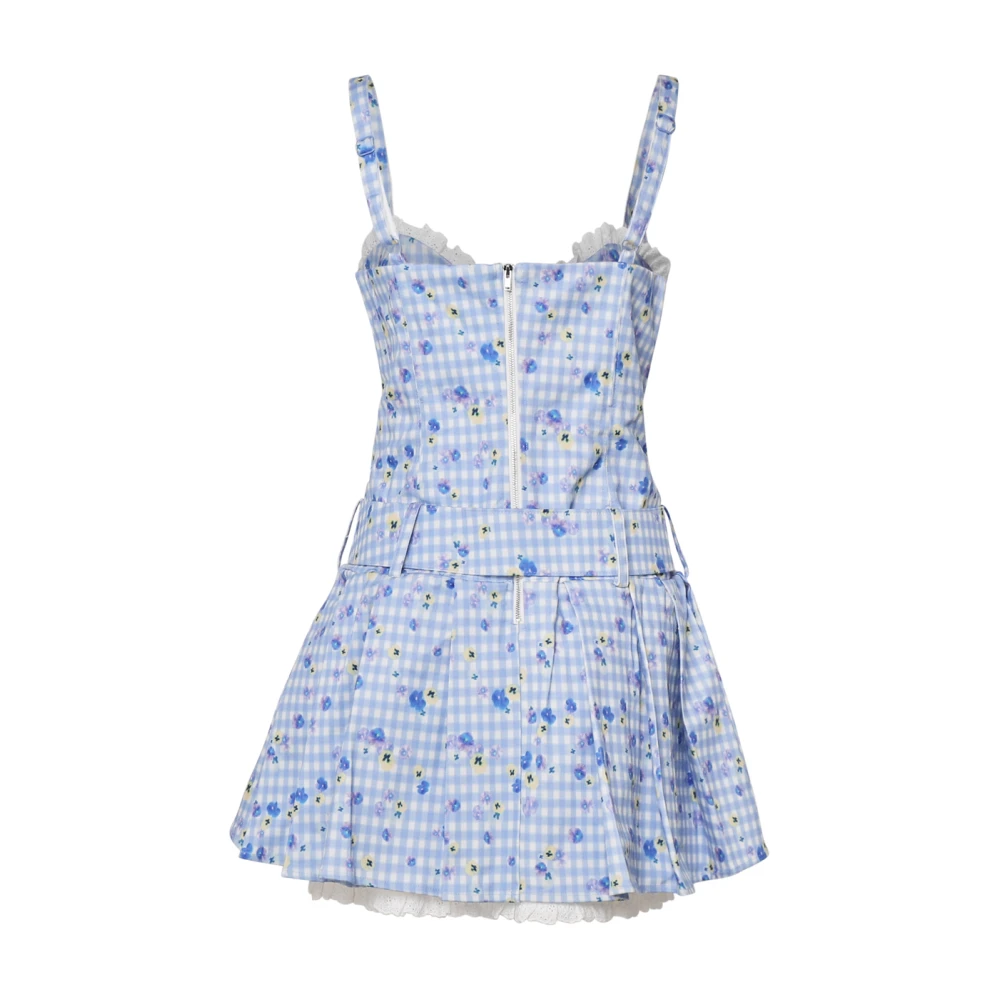 For Love & Lemons Provençaalse Roos Jurk Wit Lichtblauw Blue Dames