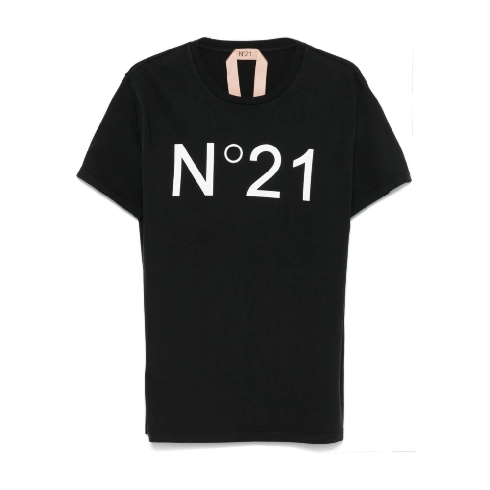N21 Zwarte T-shirts en Polos Black Dames