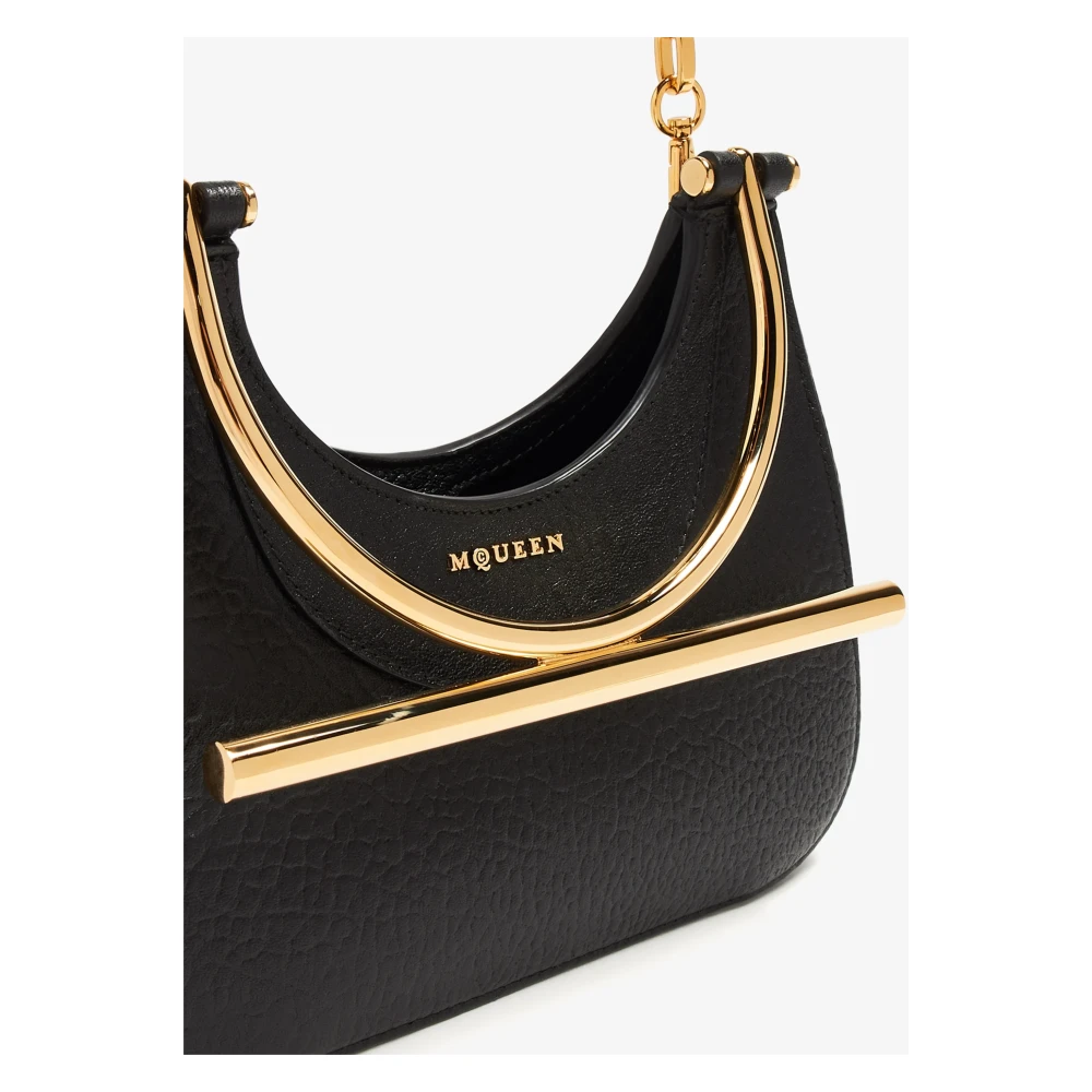 alexander mcqueen Zwarte Leren Ketting Handtas Black Dames
