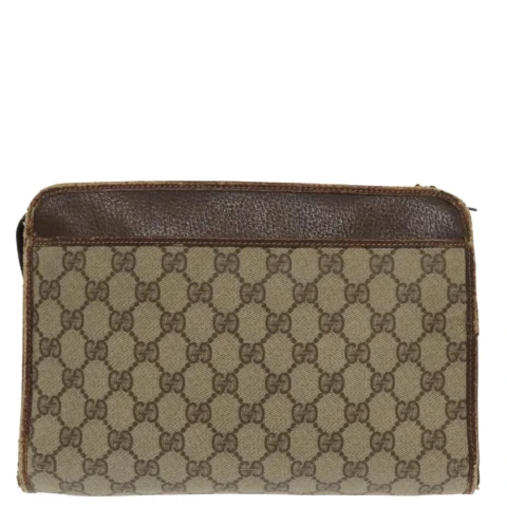 Gucci Vintage Pre-owned Canvas clutches Beige Dames