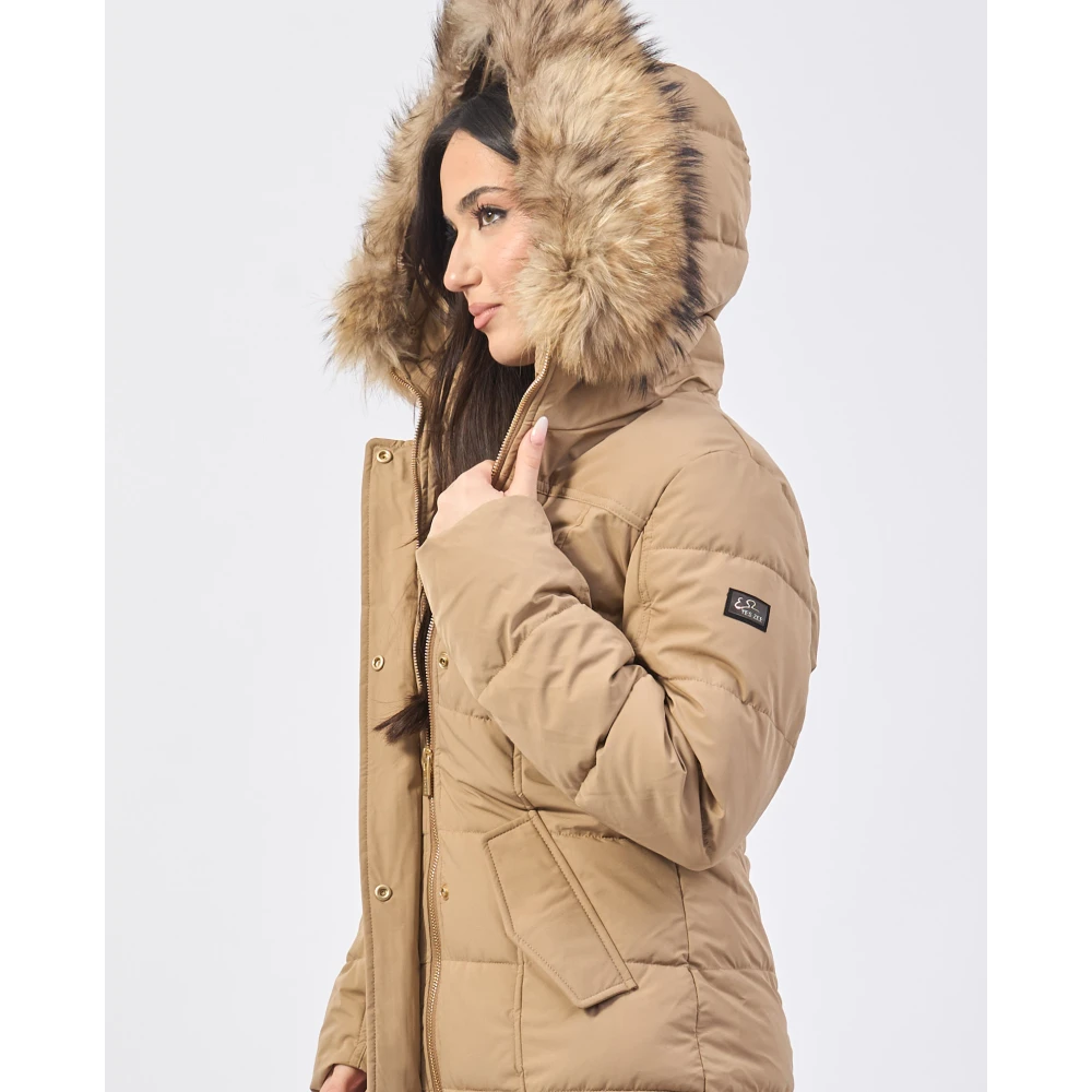 YES ZEE Kameel Winterjas Stijlvolle Mode Brown Dames