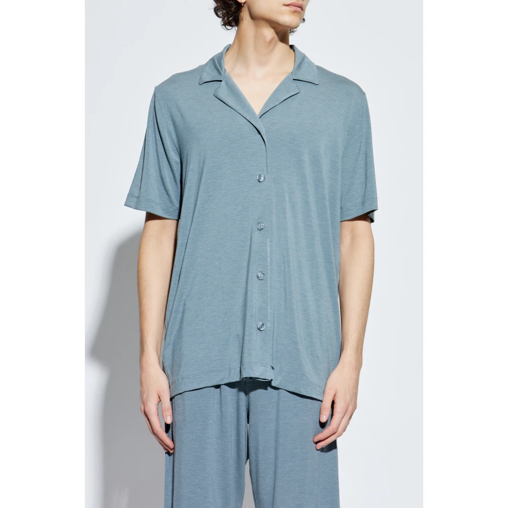 Hanro Shirt Casuals Blue Heren