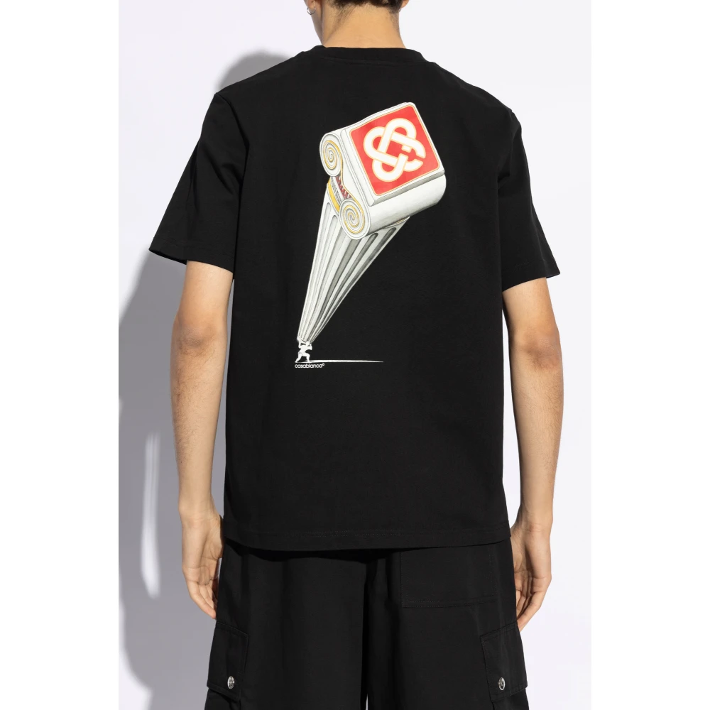 Casablanca Bedrukt T-shirt Black Heren