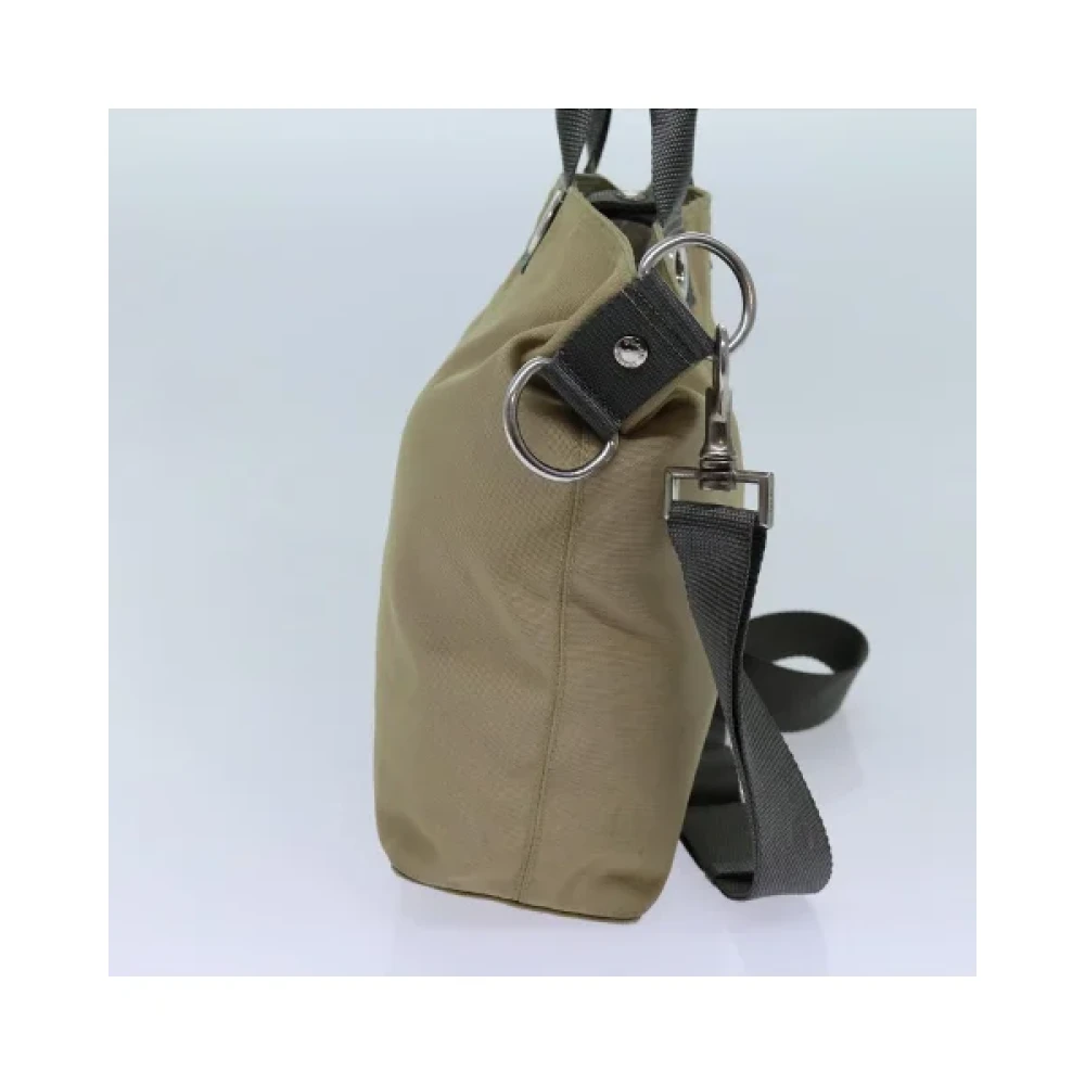 Prada Vintage Pre-owned Cotton prada-bags Beige Dames