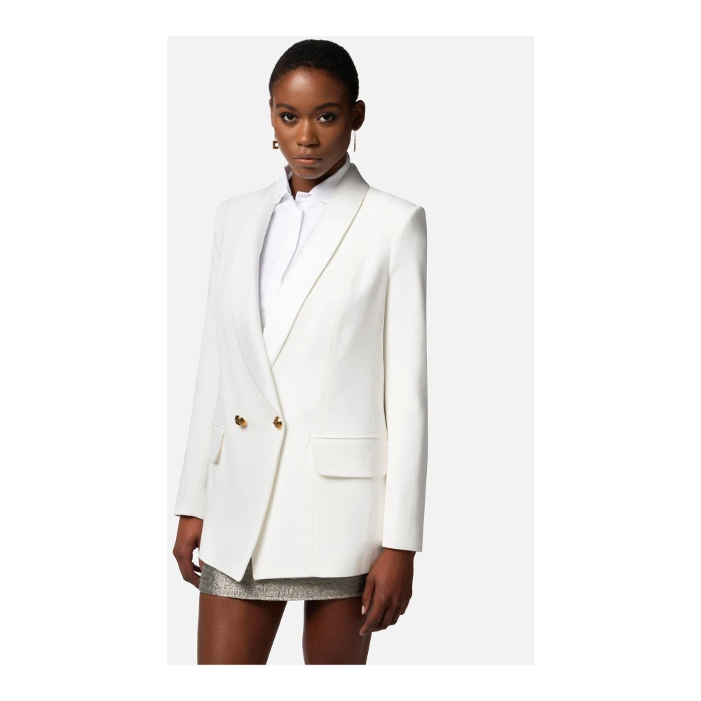 Elisabetta Franchi Veelzijdige Giacca Blazer voor Vrouwen White Dames