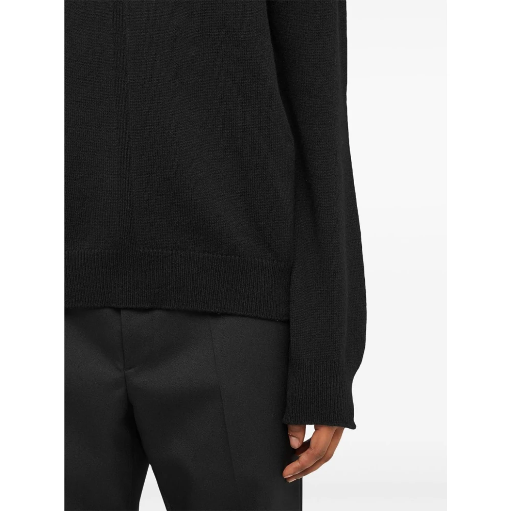 Jil Sander Zwarte Gebreide Trui met Ronde Hals Black Heren