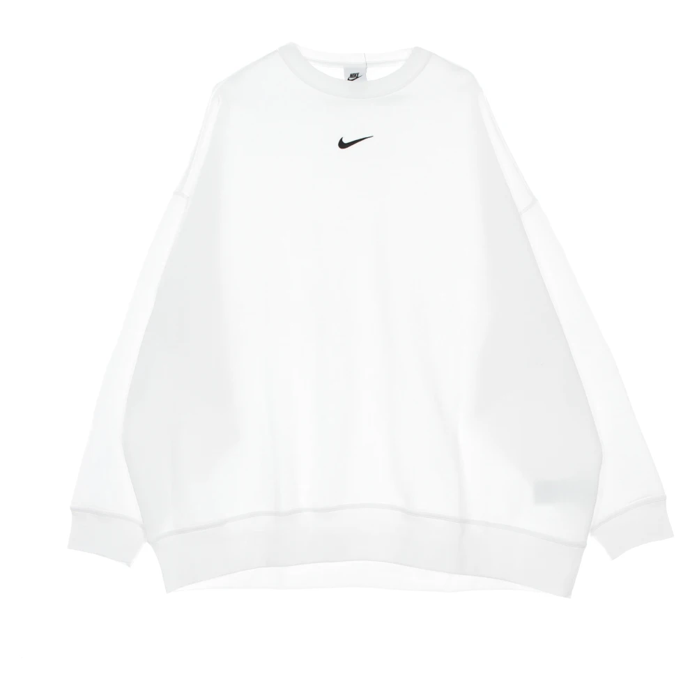 Nike Essentials Crewneck Sweatshirt Fleece Oversized Wit Zwart White Dames