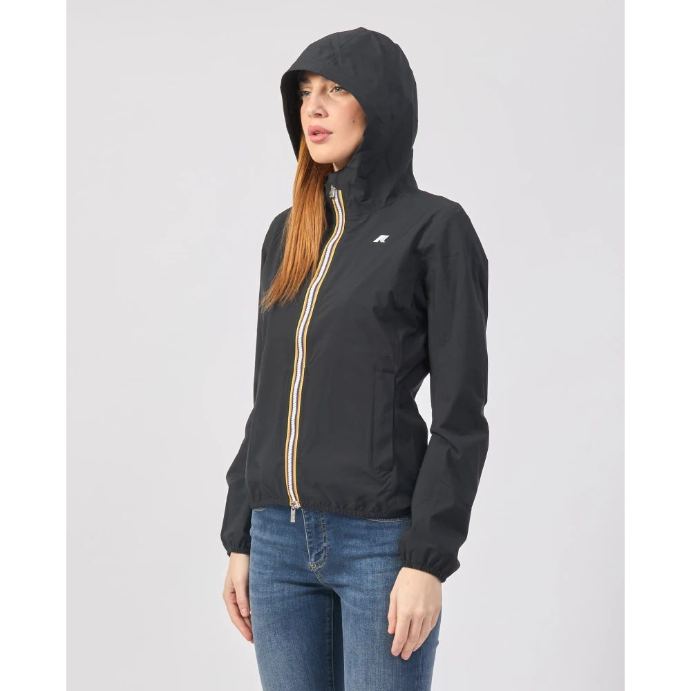 K-way Zwarte Korte Jas Lily Ideaal Slim Fit Black Dames