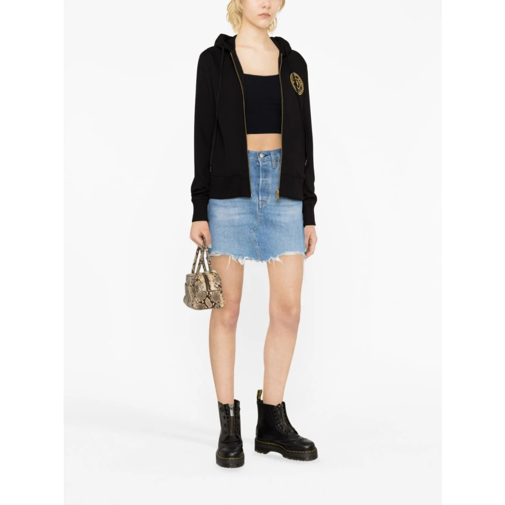 Versace Jeans Couture Luxe Zip-Through Sweatshirt Black Dames