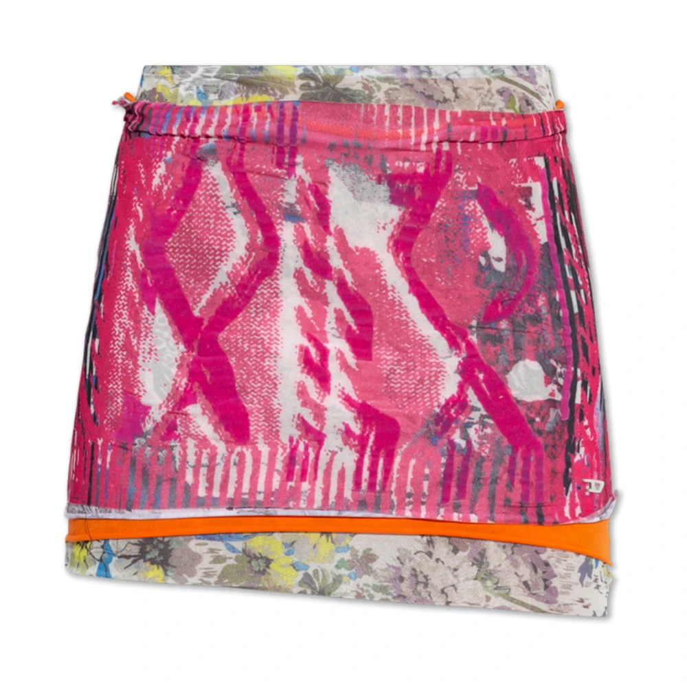 Diesel Rok met O-Peony print Pink Dames
