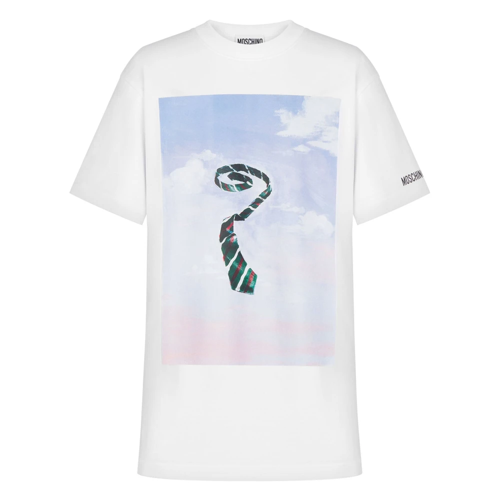 Moschino Grafische Print Katoenen T-Shirt White Dames