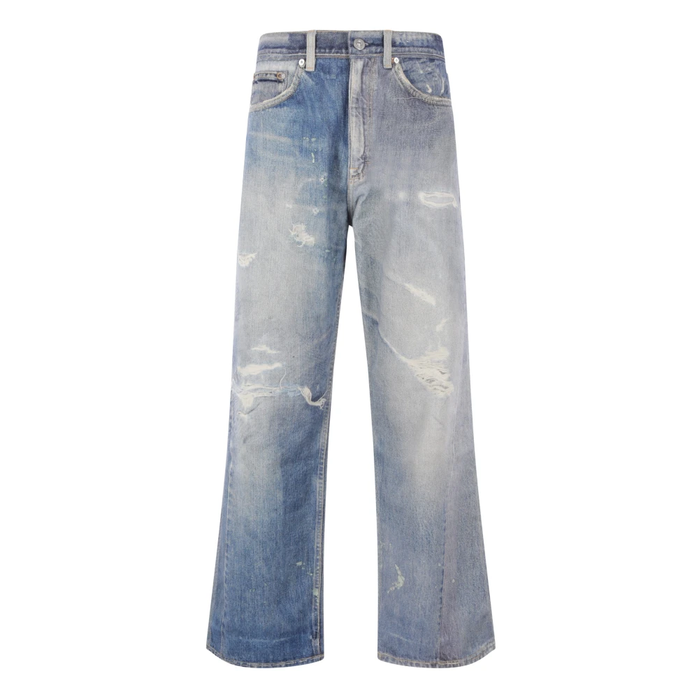 Our Legacy Oversize Trompe l'oeil Gewassen Blauwe Jeans Blue Heren