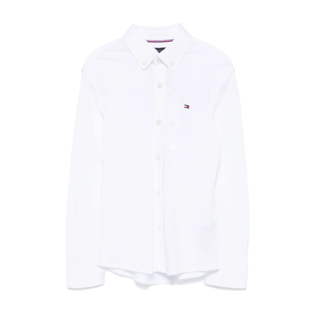 Tommy Hilfiger Vit Button-Down Skjorta Broderad Logotyp White, Pojke