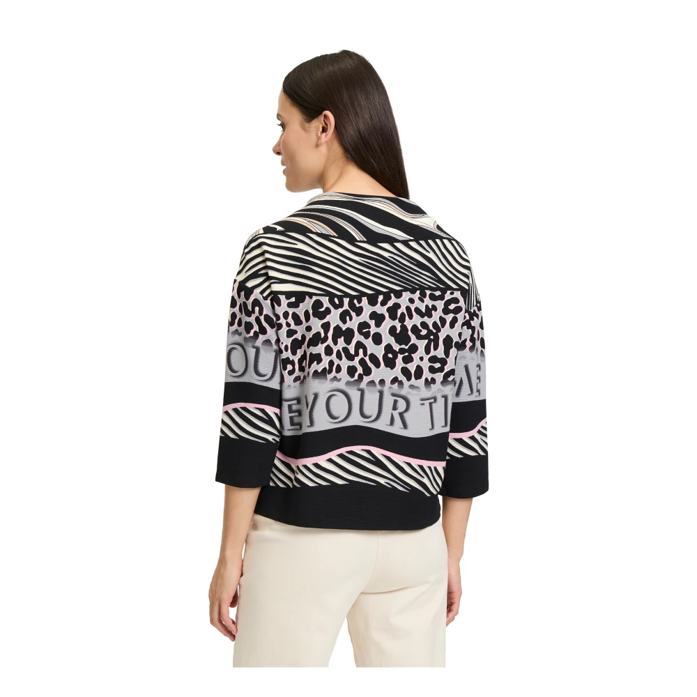 Betty Barclay Animal Print Sweatpullover met Kelchkragen Multicolor Dames