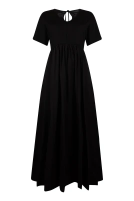 Elegant Svart Långärmad Klänning
